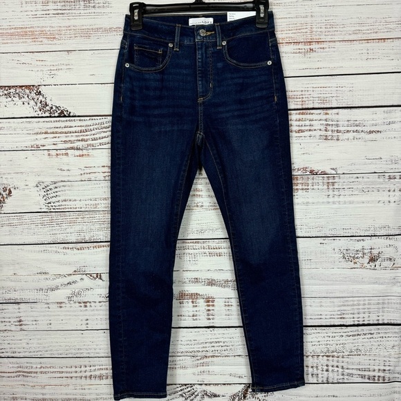 Loft jeans The Skinny mid rise curvy fit  dark wash size 25‎ skinny jeans - Picture 1 of 7